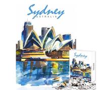 Puzzle per adolescenti da 1000 pezzi raffigurante la città di Sydney giocattolo educativo ad acquerello ottimo regalo e gioco per famiglie adatto per la decorazione della scrivania dimensioni 38x26cm