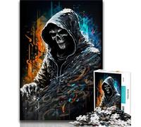 Puzzle per adolescenti da 1000 pezzi raffigurante la morte, 1000 pezzi per adolescenti, per ammazzare il tempo durante le vacanze a casa, con poster abbinato e foglio di quiz (dimensioni 38x26cm)