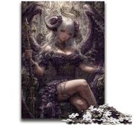 Puzzle per adolescenti da 1000 pezzi raffigurante un angelo demoniaco, una giovane ragazza, un gioco stimolante e un gioco per tutta la famiglia, ideale come regalo per tutta la famiglia, 26x38cm