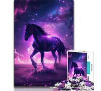 Puzzle per adolescenti da 1000 pezzi raffigurante un cavallo viola sognante ideale come regalo educativo per tutta la famiglia 75x50cm