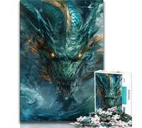 Puzzle per adolescenti da 1000 pezzi raffigurante un drago misterioso ideale come regalo educativo per tutta la famiglia 26x38cm