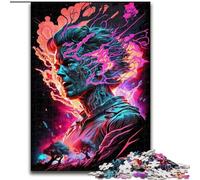 Puzzle per adolescenti da 1000 pezzi raffigurante un essere umano al neon in fiamme, attività per famiglie, decorazioni per la casa uniche e regali per bambini dai 14 anni in su (dimensioni 50x75cm)