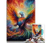 Puzzle per adolescenti da 1000 pezzi raffigurante un uccello fenice psichedelico, ideale come regalo educativo per tutta la famiglia (38x26cm)