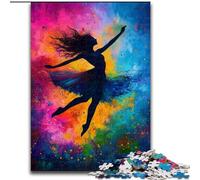 Puzzle per adolescenti da 1000 pezzi raffigurante una ballerina di danza classica dipinta a olio, ideale come regalo educativo per tutta la famiglia dimensioni 26x38cm
