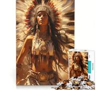 Puzzle per adolescenti da 1000 pezzi raffigurante una donna nativa americana con la lettera H gioco rompicapo attività divertenti da fare a casa regalo per donne 38x52cm
