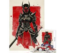 Puzzle per adolescenti da 1000 pezzi raffigurante una guerriera in armatura rossa e nera giocattoli per la decorazione della casa regalo divertente gioco educativo attività divertenti a casa 38x52cm