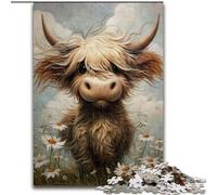 Puzzle per adolescenti da 1000 pezzi raffigurante una mucca delle Highlands Difficile da completare, ma divertente e umoristico Un arredamento e un regalo unici per la casa, 26x38cm