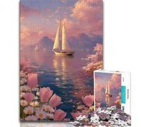 Puzzle per adolescenti da 1000 pezzi raffigurante una nave che naviga sul mare, giocattolo educativo antistress, ideale come regalo per tutta la famiglia, 38x26cm
