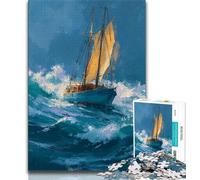 Puzzle per adolescenti da 1000 pezzi raffigurante una nave che naviga sul mare un puzzle educativo ideale come regalo per tutta la famiglia 26x38cm