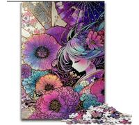 Puzzle per adolescenti da 1000 pezzi raffigurante una ragazza anime giapponese, ideale come regalo educativo per tutta la famiglia dimensioni 50x75cm