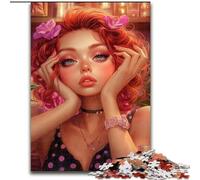 Puzzle per adolescenti da 1000 pezzi raffigurante una ragazza con i fiori, un giocattolo educativo e stimolante, ideale come regalo per tutta la famiglia dimensioni 50x75cm