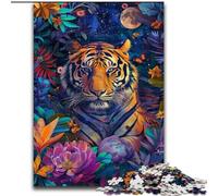 Puzzle per adolescenti da 1000 pezzi raffigurante una tigre nella giungla, un giocattolo educativo e stimolante, ideale come regalo per tutta la famiglia dimensioni 26x38cm