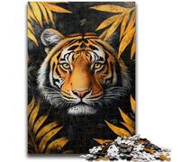 Puzzle per adolescenti da 1000 pezzi raffigurante una tigre nella giungla, un gioco stimolante e un gioco per tutta la famiglia, ideale come regalo per tutta la famiglia, 26x38cm