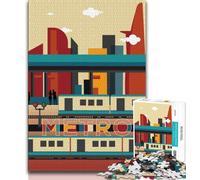 Puzzle per adolescenti da 1000 pezzi raffiguranti paesaggi urbani della metropolitana, giocattolo educativo antistress, ideale come regalo per tutta la famiglia (38x26cm)