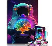 Puzzle per adolescenti da 1000 pezzi raffiguranti un astronauta che tiene in mano la Terra Puzzle per adolescenti, regali di compleanno unici per bambini dai 14 anni in su (dimensioni 75x50cm)