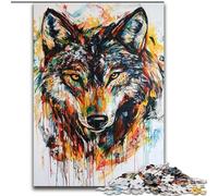 Puzzle per adolescenti da 1000 pezzi raffiguranti un lupo, gioco intellettuale giocattolo che rafforza l'amore tra le coppie dai 14 anni in su (dimensioni 26x38cm)