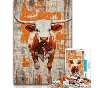 Puzzle per adolescenti da 1000 pezzi raffiguranti un toro dipinto a olio, puzzle per adolescenti, educativi e di apprendimento, ideali come regalo per tutta la famiglia (dimensioni 75x50cm)