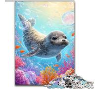Puzzle per adolescenti da 1000 pezzi raffiguranti una foca oceanica, difficili da completare ma divertenti e divertenti, ideali come decorazioni e regali unici per la casa, 50x75cm