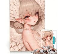 Puzzle per adolescenti da 1000 pezzi, ragazza angelo con ali bianche, stile anime, giochi per famiglie, assemblaggio di modelli, per rafforzare l'amore tra le coppie 50x75cm