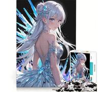 Puzzle per adolescenti da 1000 pezzi, ragazza anime con abito di cristallo, gioco educativo, decorazione perfetta, collezione d'artista, belle arti 38x52cm
