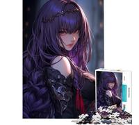 Puzzle per adolescenti da 1000 pezzi ragazza anime con capelli viola e corona gioco educativo sfida giocattolo idee regalo gara di velocità manuale (dimensioni 75x50cm)