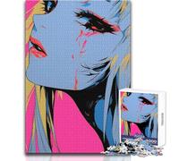 Puzzle per adolescenti da 1000 pezzi, ragazza anime con lacrime di sangue, gioco di sfida unico, regalo per donne, opera d'arte, dimensioni 50x75cm