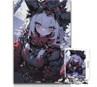 Puzzle per adolescenti da 1000 pezzi, ragazza anime con maschera da lupo, gioco di sfida unico, regalo per donne, opera d'arte, dimensioni 50x75cm