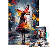 Puzzle per adolescenti da 1000 pezzi "Ragazza Farfalla Perduta" puzzle per adulti gioco pratico regalo per donne ideale come regalo per tutta la famiglia (dimensioni 38x26cm)