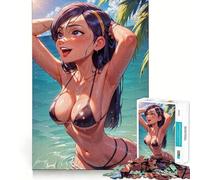 Puzzle per adolescenti da 1000 pezzi,ragazza in bikini,pezzi ben definiti,gioco intelligente,regalo,gioco per il tempo libero,scena natalizia (38x26cm)