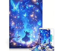Puzzle per adolescenti da 1000 pezzi "Ragazza in una foresta di farfalle", giocattolo antistress, sfida impegnativa, per rafforzare l'amore tra le coppie 38x52cm