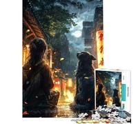 Puzzle per adolescenti da 1000 pezzi ragazza in una strada giapponese sotto la pioggia Attività divertenti da fare a casa migliora la memoria gioco pratico per ragazzi dai 14 anni in su (38x26cm)