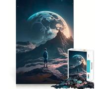 Puzzle per adolescenti da 1000 pezzi,ragazzo che guarda la luna,bordo perfetto,divertente,stimolante,gioco di logica,momento di relax,decorazione natalizia (38x52cm)