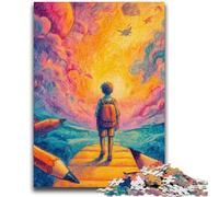 Puzzle per adolescenti da 1000 pezzi, ragazzo che va a scuola, puzzle da 1000 pezzi, antistress, per ammazzare il tempo, lista dei desideri con Babbo Natale (26x38cm)