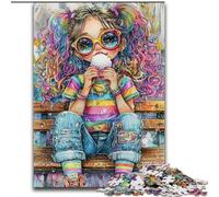 Puzzle per adolescenti da 1000 pezzi, Rainbow Girl, per 14+ anni, gioco stimolante come regalo per tutta la famiglia e gli amici (dimensioni 50x75cm)