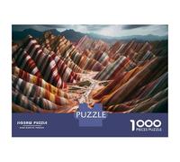 Puzzle Per Adolescenti Da 1000 Pezzi Rainbow Mountains in China Puzzle Per Adolescenti Giocattolo Decorazione Da Parete Corsa Di Velocità Gioco Impegnativo Regali 52x38cm/1000pcs