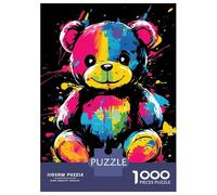 Puzzle Per Adolescenti Da 1000 Pezzi Rainbow Teddy Bear Puzzle Per Adulti Giochi Rilassanti Sfida Difficile Interazione Genitore-figlio 52x38cm/1000pcs