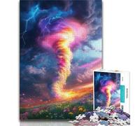 Puzzle per adolescenti da 1000 pezzi, Rainbow Tornado, gioco educativo per famiglie con pezzi completamente interconnessi di forma casuale, 75x50cm