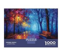 Puzzle Per Adolescenti Da 1000 Pezzi Rainy Night in The Park Puzzle Per Adulti Giochi Rilassanti Decorazione Perfetta Gioco Stimolante Regali 52x38cm/1000pcs