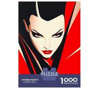 Puzzle Per Adolescenti Da 1000 Pezzi Red And Black Female Portrait Puzzle Per Adulti Giochi Rilassanti Decorazione Perfetta Gioco Stimolante Regali 70x50cm/1000pcs