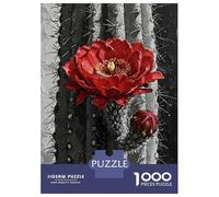 Puzzle Per Adolescenti Da 1000 Pezzi Red Cactus Flower Painting Puzzle Per Adulti Giocattolo Decorazione Da Parete Migliora La Memoria Gioco Stimolante Regali 70x50cm/1000pcs