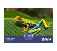 Puzzle Per Adolescenti Da 1000 Pezzi Red-Eyed Tree Frog on Leaf Puzzle Per Adulti Giocattolo Decorazione Da Parete Analisi E Logica Gioco Stimolante Regali 70x50cm/1000pcs
