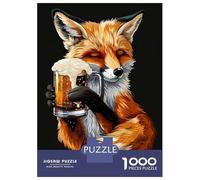 Puzzle Per Adolescenti Da 1000 Pezzi Red Fox Beer Puzzle Per Adulti Giochi Rilassanti Decorazione Perfetta Gioco Stimolante Regali 38x26cm/1000pcs