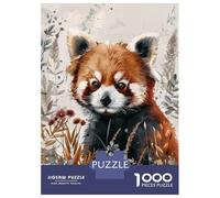 Puzzle Per Adolescenti Da 1000 Pezzi Red Panda Watercolor Puzzle Per Adulti Giochi Rilassanti Decorazione Perfetta Gioco Stimolante Regali 38x26cm/1000pcs