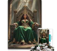 Puzzle per adolescenti da 1000 pezzi, Regina sul trono, sfida difficile, regalo di compleanno per 14+ anni, gioco di puzzle offerto, 50x75cm