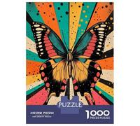 Puzzle Per Adolescenti Da 1000 Pezzi Retro Butterfly Art Abstract Butterfly Illustration in Bold Colors Puzzle Per Adulti Giochi Rilassanti Sfida Difficile Interazione Genitore-figlio 52x38cm/1000pcs