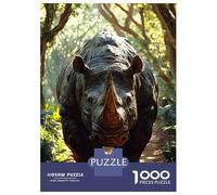 Puzzle Per Adolescenti Da 1000 Pezzi Rhino Walking on A Forest Path Puzzle Per Adulti Gioco Rompicapo Decorazione Per La Casa Interazione Genitore-figlio 70x50cm/1000pcs