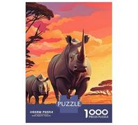 Puzzle Per Adolescenti Da 1000 Pezzi Rhinoceros Rinho Puzzle Per Adolescenti Gioco Per Famiglie Sfida Difficile Regali Unici Per Compleanno E Natale 38x26cm/1000pcs