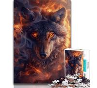 Puzzle per adolescenti da 1000 pezzi ritratto di lupo fantasy puzzle per adulti antistress sfida difficile regali di Babbo Natale segreto 38x26cm