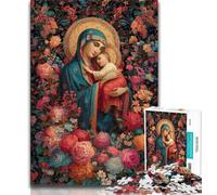 Puzzle per adolescenti da 1000 pezzi, ritratto di Maria la Madre, giocattolo educativo antistress, ideale come regalo per tutta la famiglia (75x50cm)