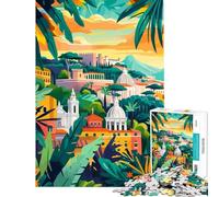 Puzzle per adolescenti da 1000 pezzi Roma Italia Paesaggio tropicale mediterraneo Illustrazione artistica astratta minimalista (Gioco stimolante Giocattoli Gioco per famiglie Migliora la memoria